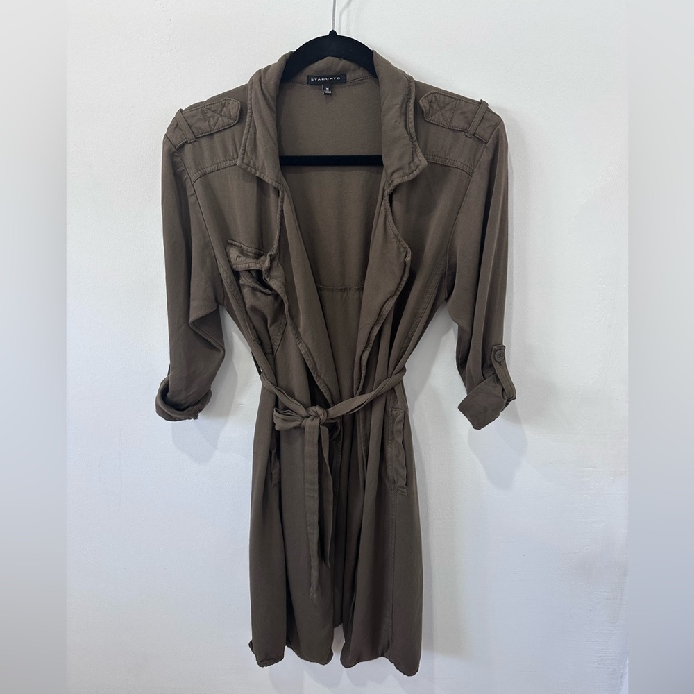 Staccato Olive Green Light Trench Coat - M